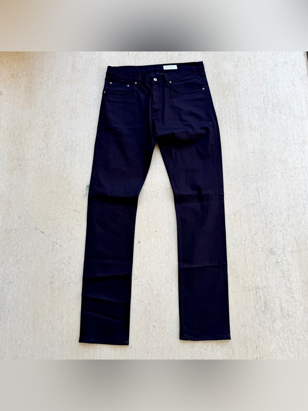Gustin Selvedge Jeans California Slim Black Men Size 36x36